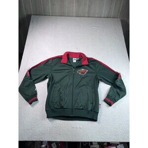 Majestic Minnesota Wild NHL Therma Base Full Zip Track Jacket Men's Size M Green